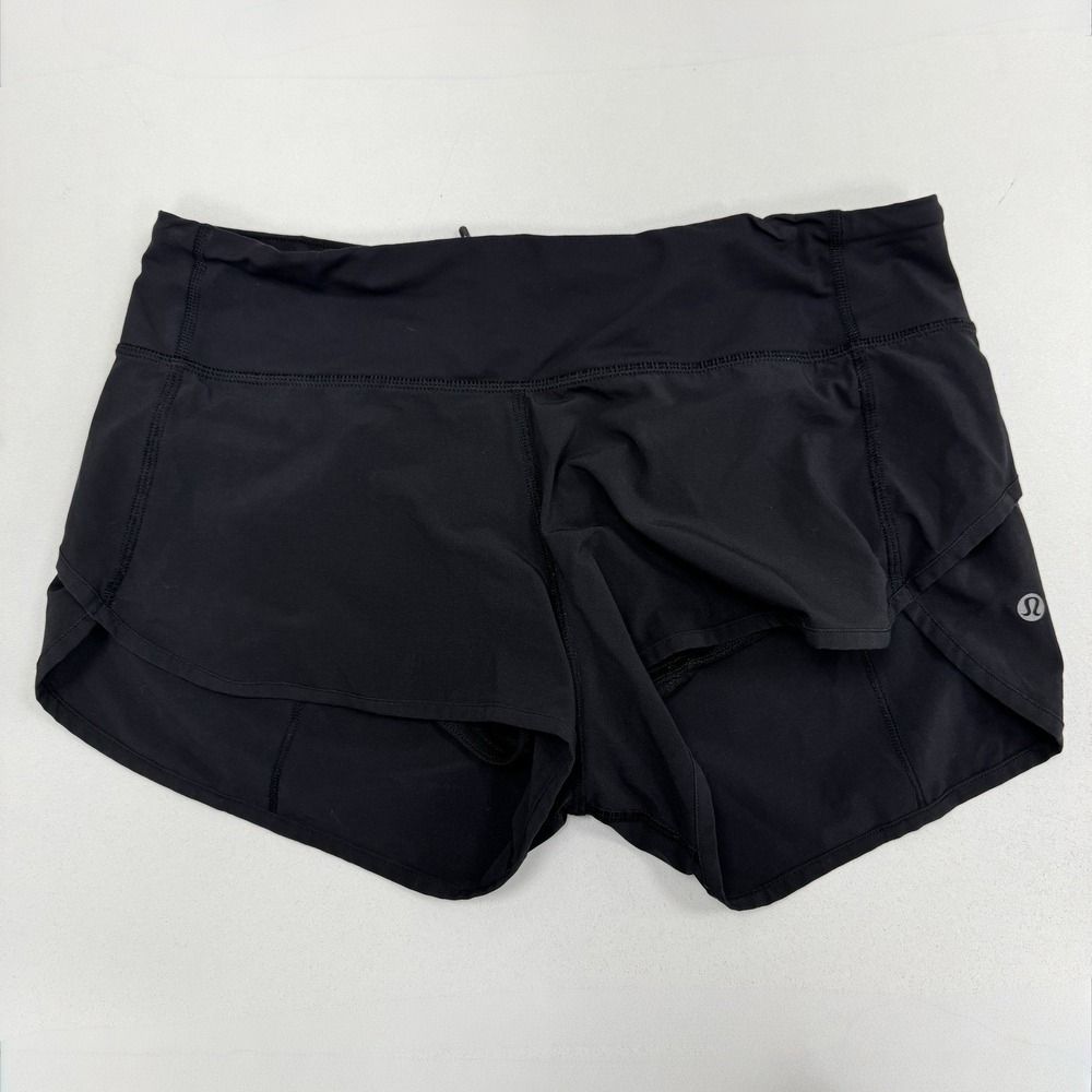 Lululemon Speed Up Running Shorts Black 4-Way Stretch 3 Inch Inseam Size 6